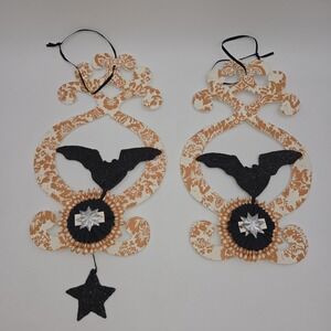 Vintage 2 Bethany Lowe Halloween Hanging Ornament Die cut Cardboard